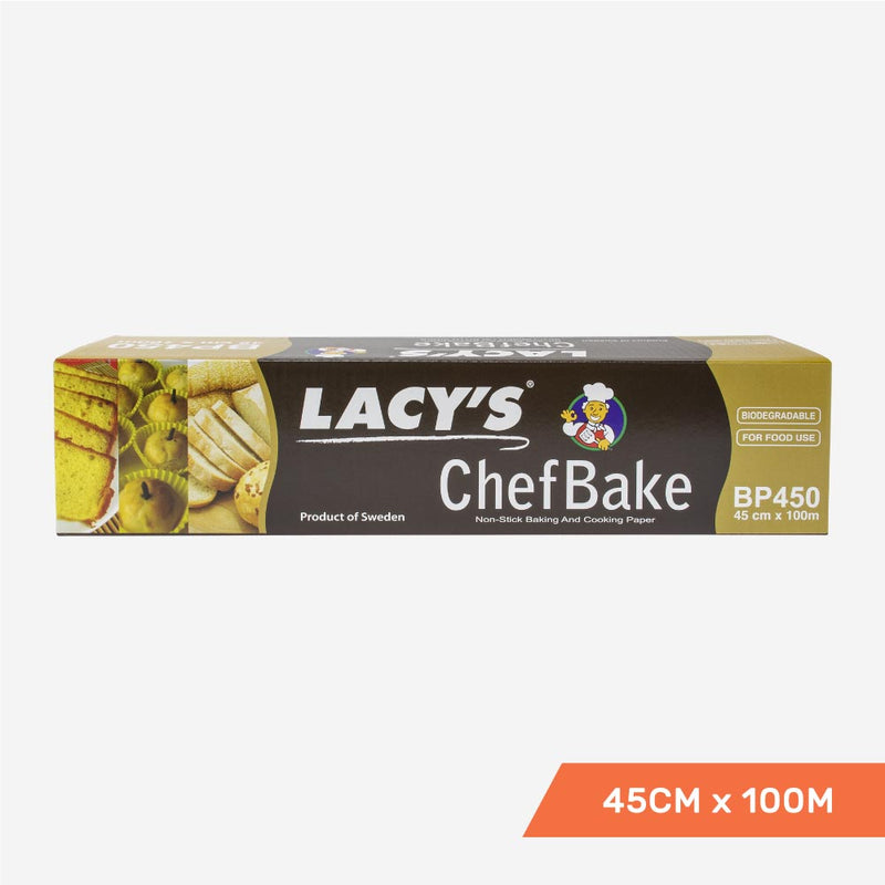 Lacy's ChefBake Non Stick Baking/Cooking Paper, Siliconised, 45cm x 100m, Roll